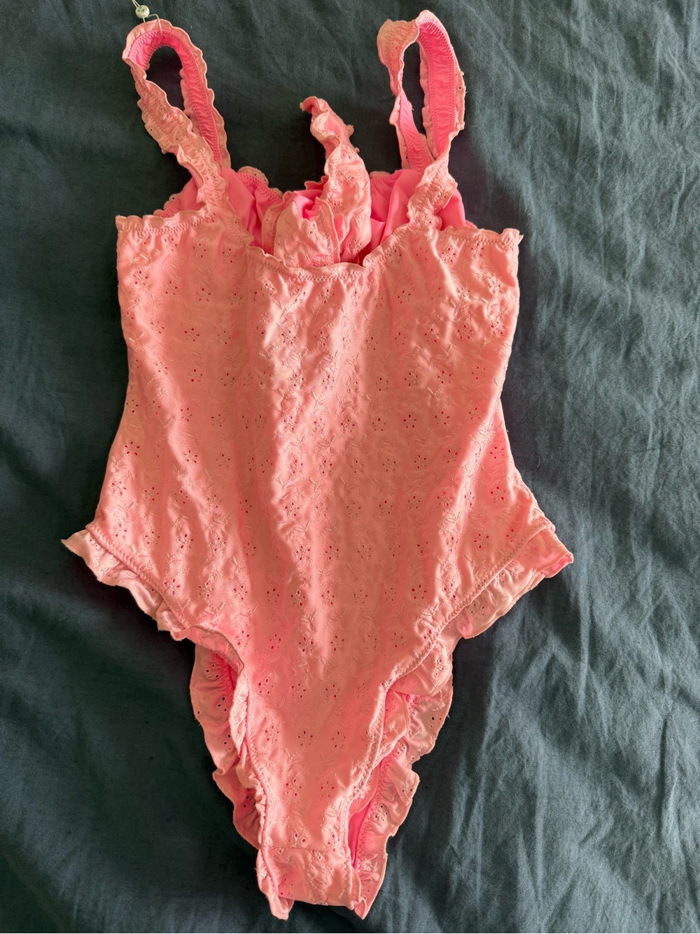 Frankie's Bikinis Pink Lucia Eyelet One-Piece Swimsuit large new nwt w liner - Picture 2 of 5